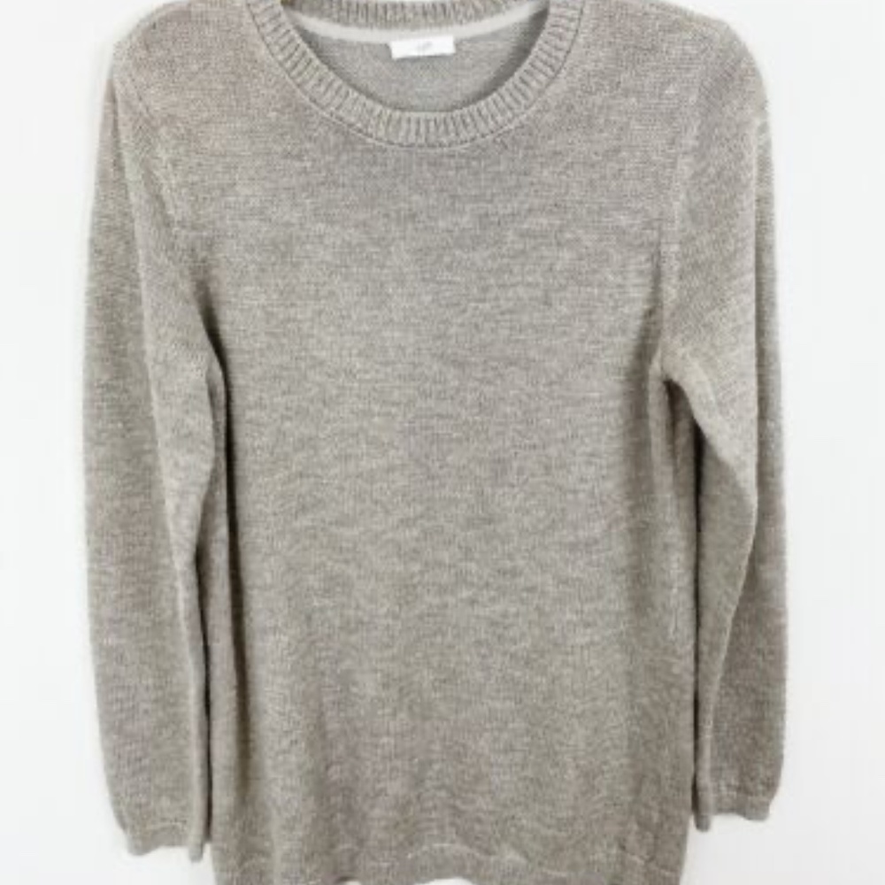 EUC Women's J. Jill Metallic Thread Crewneck Sweater PETITE Medium